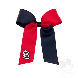 Medium St. Louis Cardinals Two-Tone Embroidered Cheer Bow