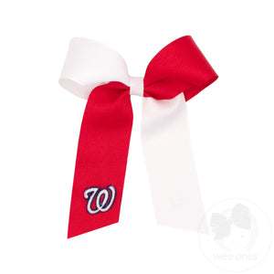 Medium Washington Nationals Two-Tone Embroidered Cheer Bow