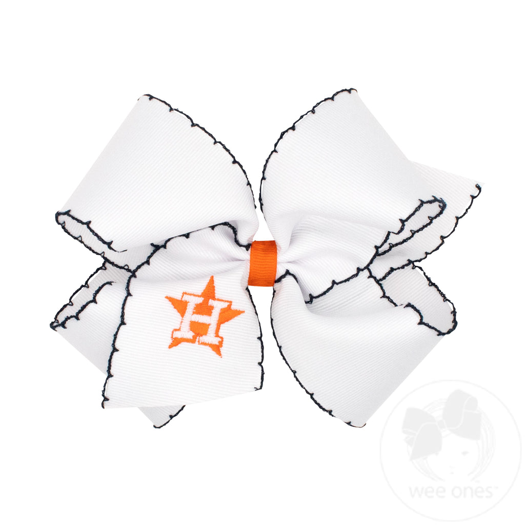 King Houston Astros Embroidered Moonstitch Hair Bow