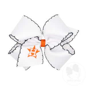 King Houston Astros Embroidered Moonstitch Hair Bow