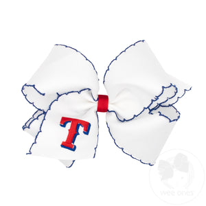 King Texas Rangers Embroidered Moonstitch Hair Bow