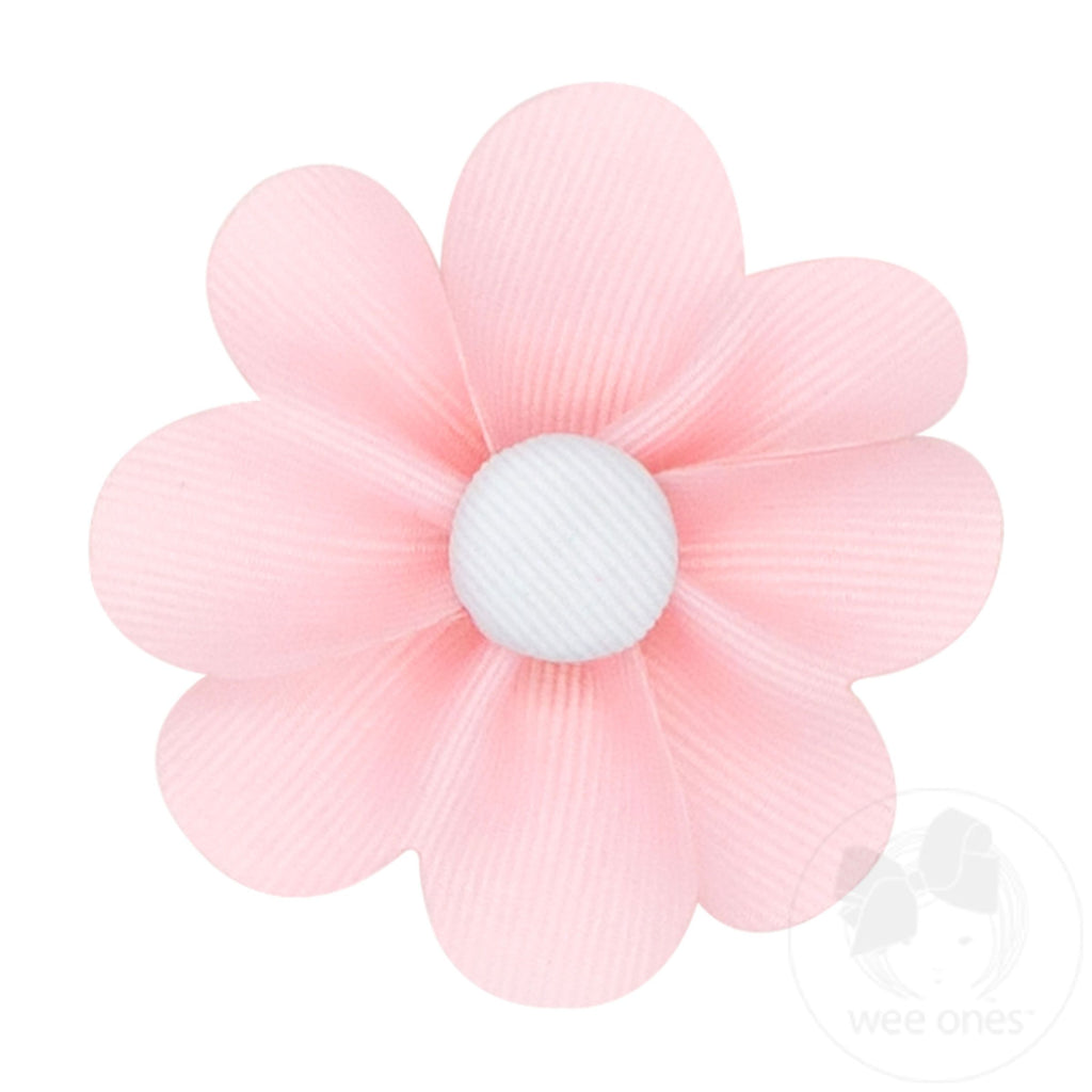 Grosgrain Petal Flower Hair Clip with Button Center