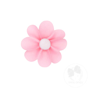 Grosgrain Petal Flower Hair Clip with Button Center