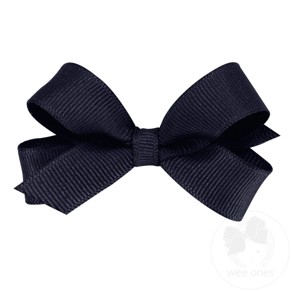 Tiny Classic Grosgrain Girls Hair Bow (Plain Wrap)