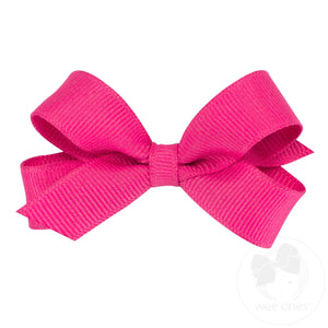 Tiny Classic Grosgrain Girls Hair Bow (Plain Wrap)