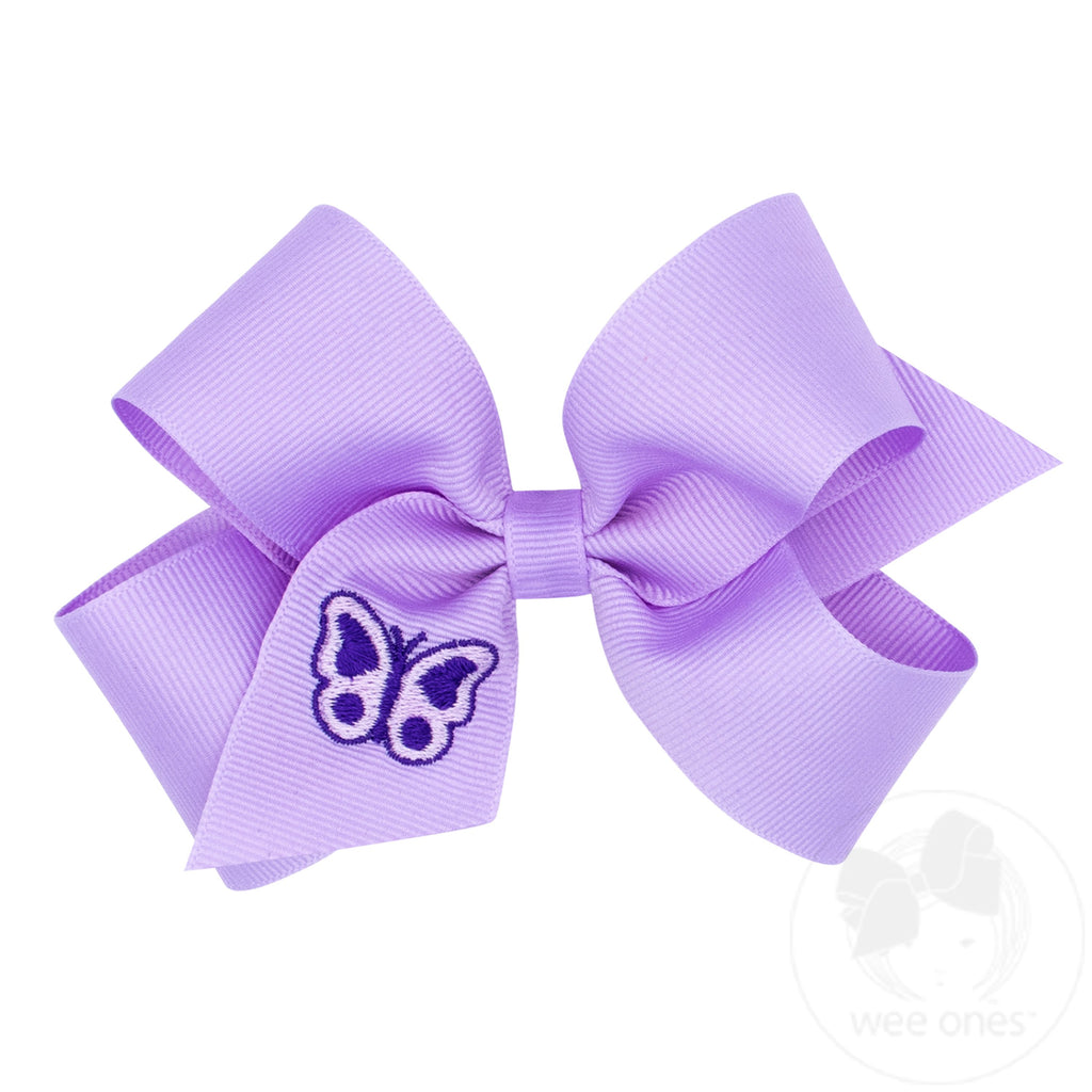Medium Embroidered Butterfly Hair Bow
