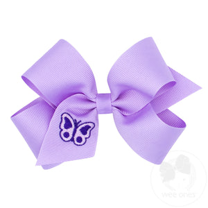 Medium Embroidered Butterfly Hair Bow