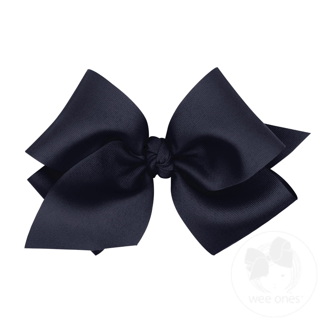 Wide King Classic Grosgrain Girls Hair Bow (Knot Wrap)