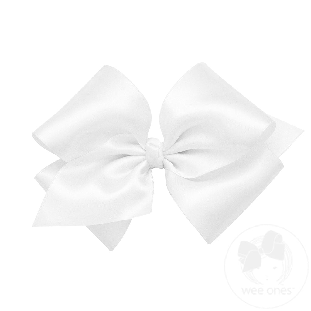 Small King French Satin Girls Hair Bow (Knot Wrap)