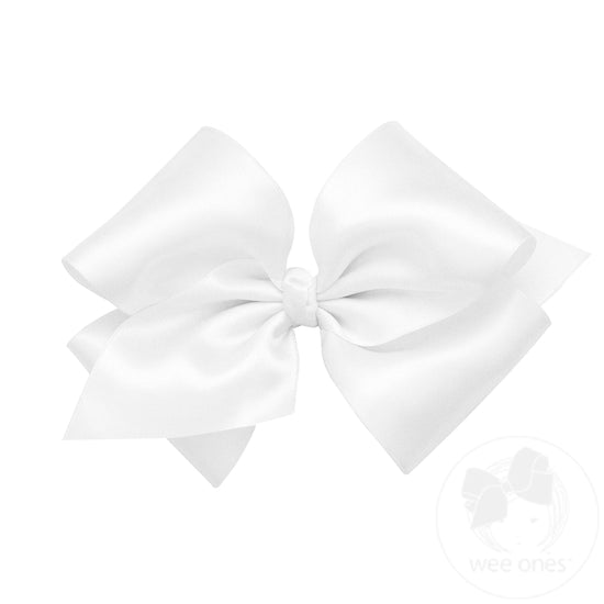 Small King French Satin Girls Hair Bow (Knot Wrap)
