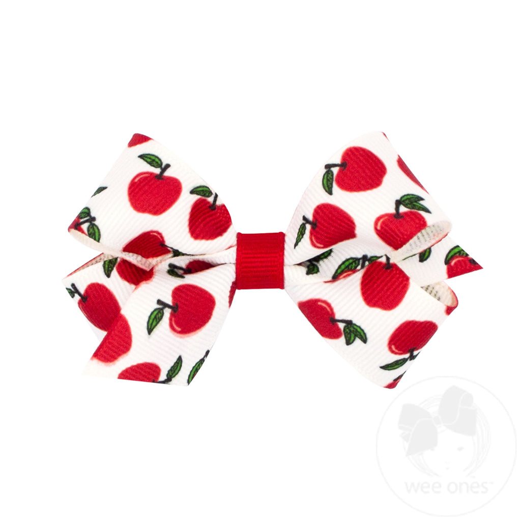 Mini Harvest-Themed Print Grosgrain Bow