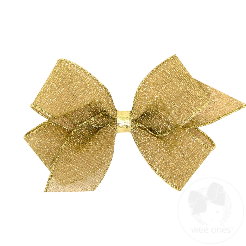 Medium Glimmer Sparkle Girls Hair Bows