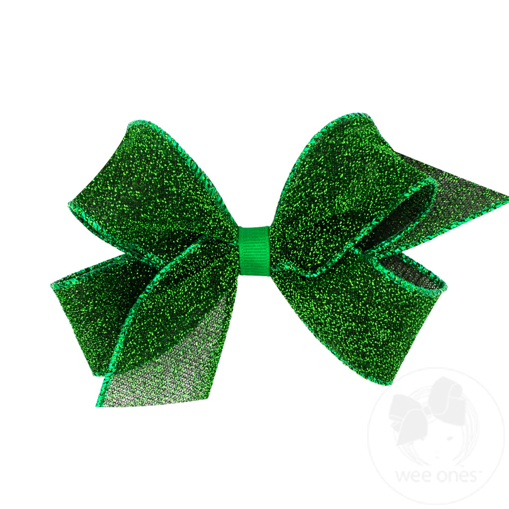 Medium Glimmer Sparkle Girls Hair Bows