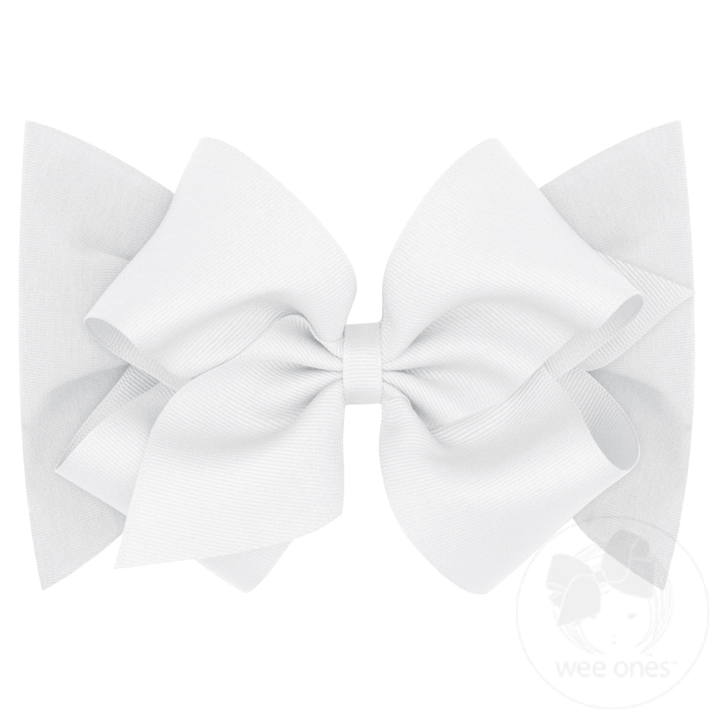 Small King Grosgrain Bow Matching Cotton Jersey Baby Headband
