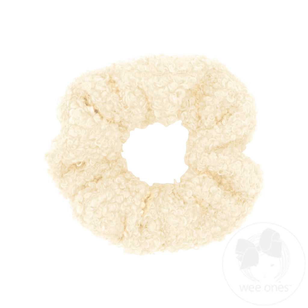Solid Faux Shearling Scrunchie