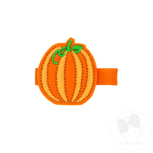 Harvest Pumpkin Feltie Hair Clip, Bow Stacker