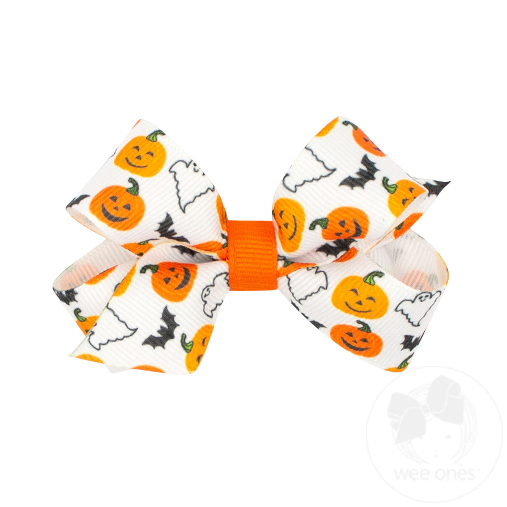 Mini Halloween-themed Printed Grosgrain Hair Bow