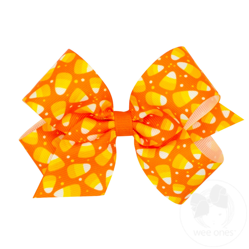 Medium Halloween-themed Printed Grosgrain Hair Bow