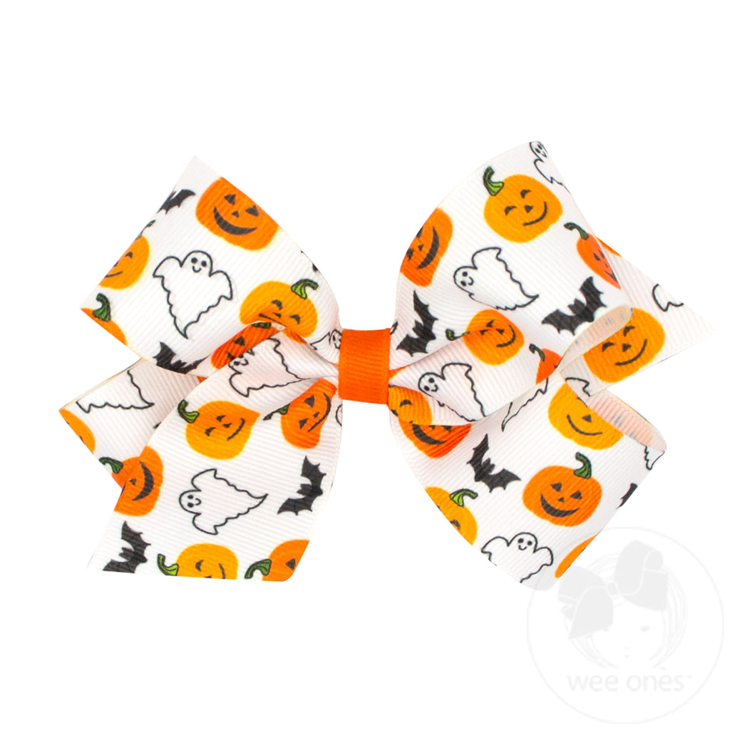 Medium Halloween-themed Printed Grosgrain Hair Bow