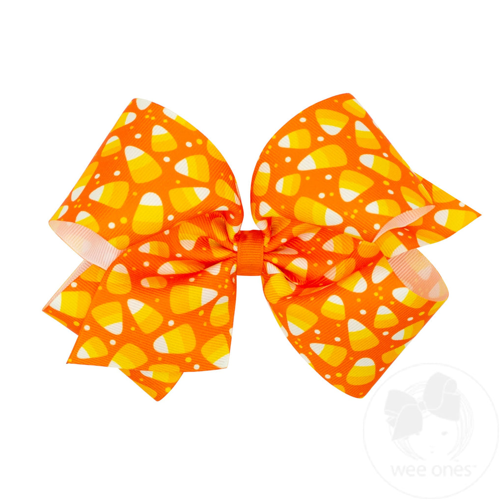 King Halloween-themed Printed Grosgrain Hair Bow