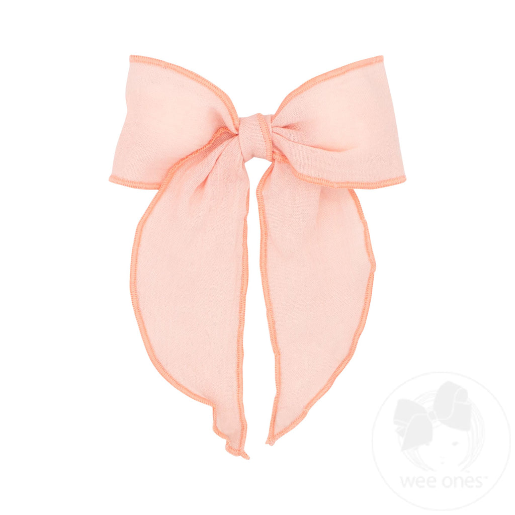 Medium Cotton Gauze Bowtie with Twisted Wrap and Whimsy Tails