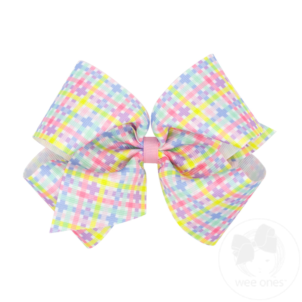 King Easter and Spring-Inspired Print Grosgrain Hair Bow
