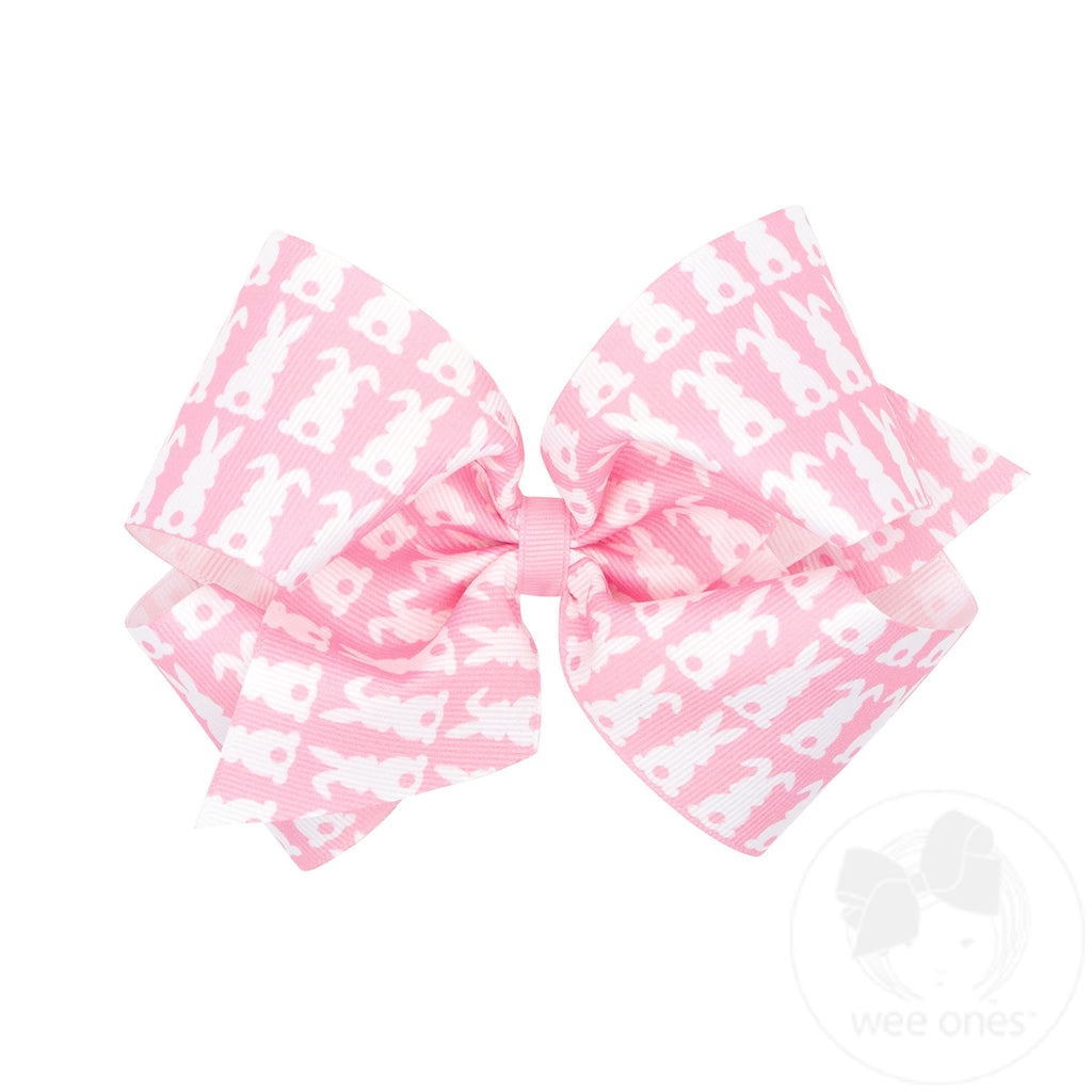 King Easter and Spring-Inspired Print Grosgrain Hair Bow