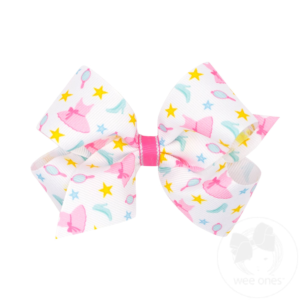 Medium Princess and Dance-Inspired Ballet Dress Printed Grosgrain Hair Bow