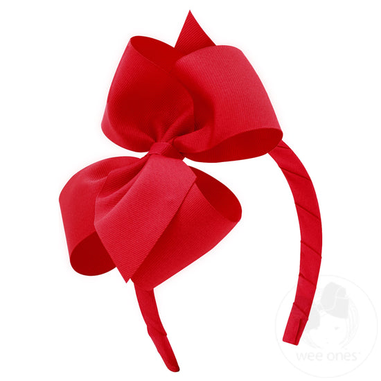 Wee Ones Large Classic Velvet Bow Red