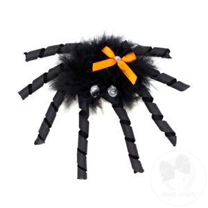 Fuzzy Spider with Bow Hair Clip