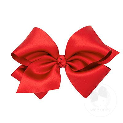 King French Satin Girls Hair Bow (Knot Wrap)