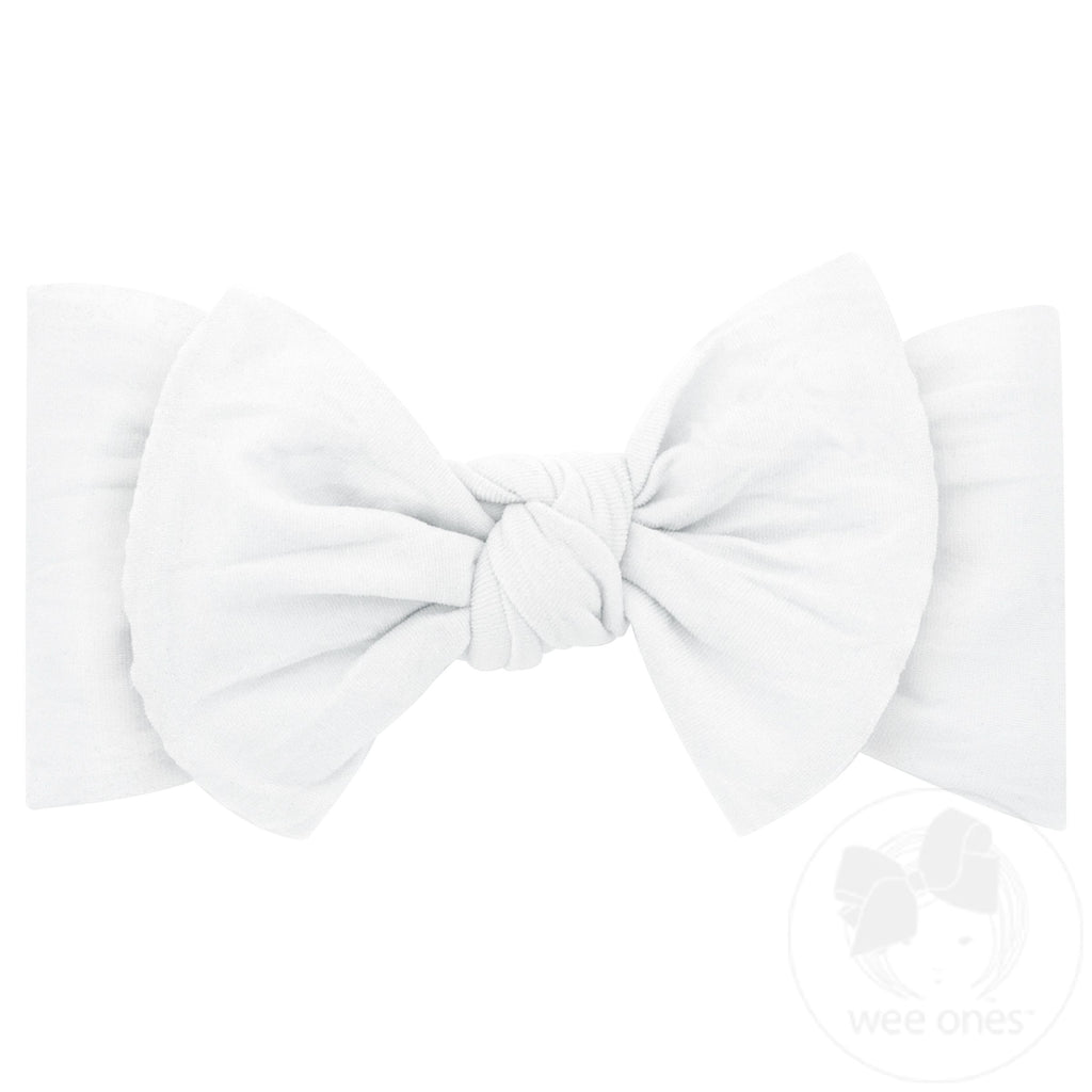 Soft Nylon Girls Baby Band with Nylon Bowtie