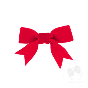 Mini Velvet Two-Loop Bow with Fancy Cut Tail