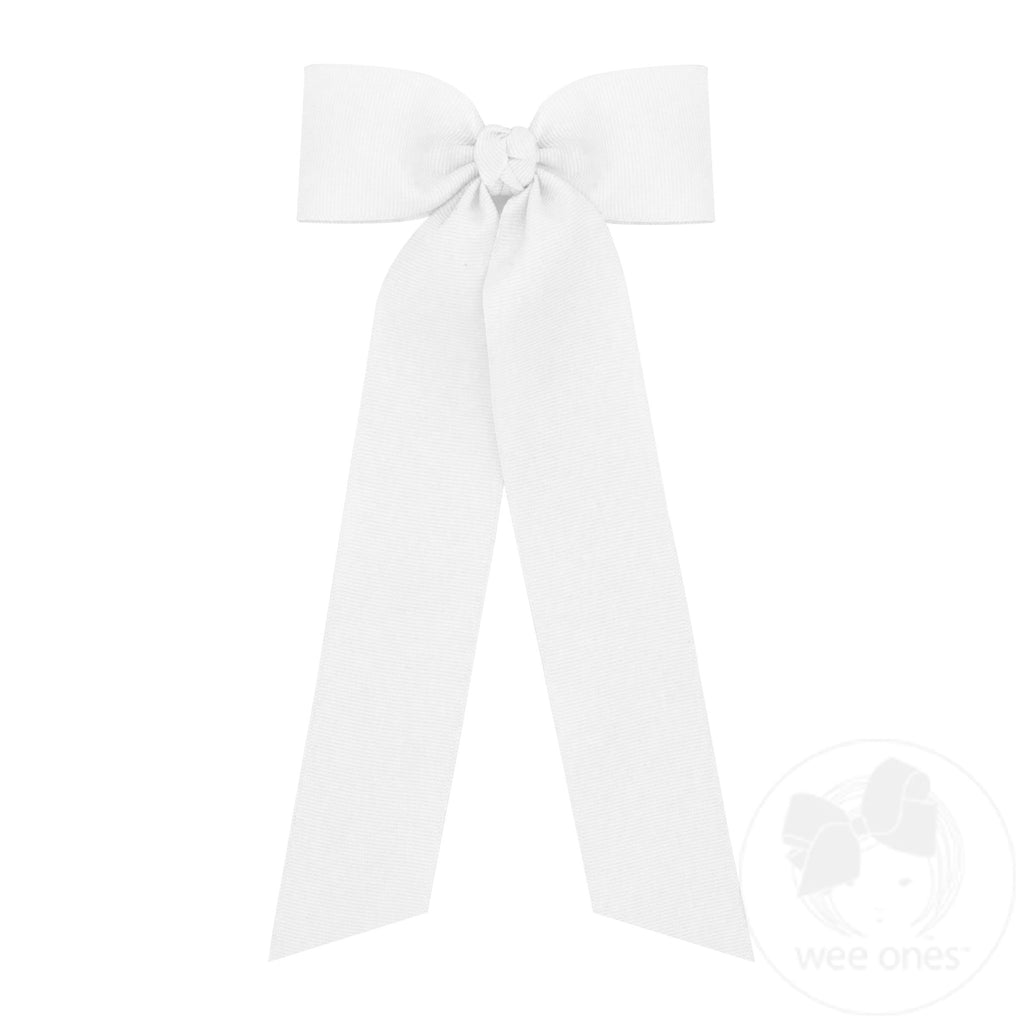 Medium Grosgrain Hair Bowtie with Knot Wrap and Streamer Tails