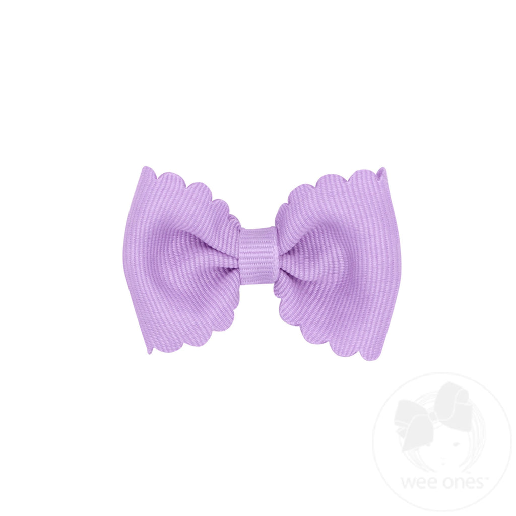Tiny Grosgrain Bowtie with Scalloped Edge