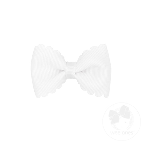 Tiny Grosgrain Bowtie with Scalloped Edge