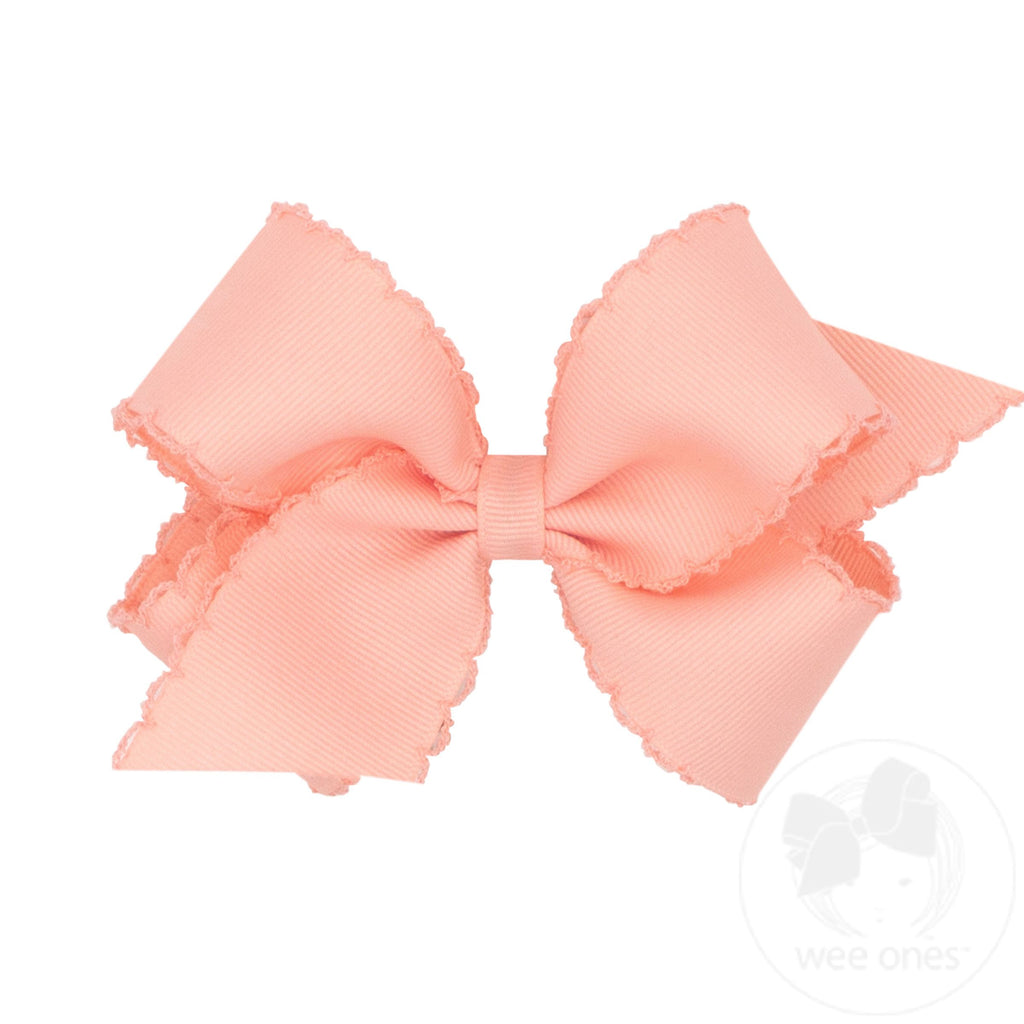 Medium Grosgrain Hair Bow with Matching Moonstitch Edge