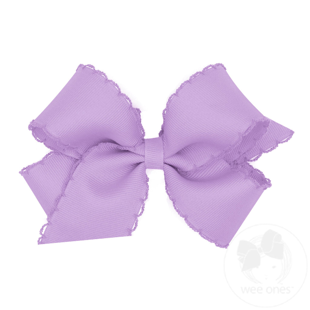 Medium Grosgrain Hair Bow with Matching Moonstitch Edge