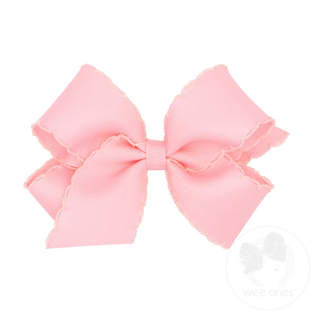 Medium Grosgrain Hair Bow with Matching Moonstitch Edge