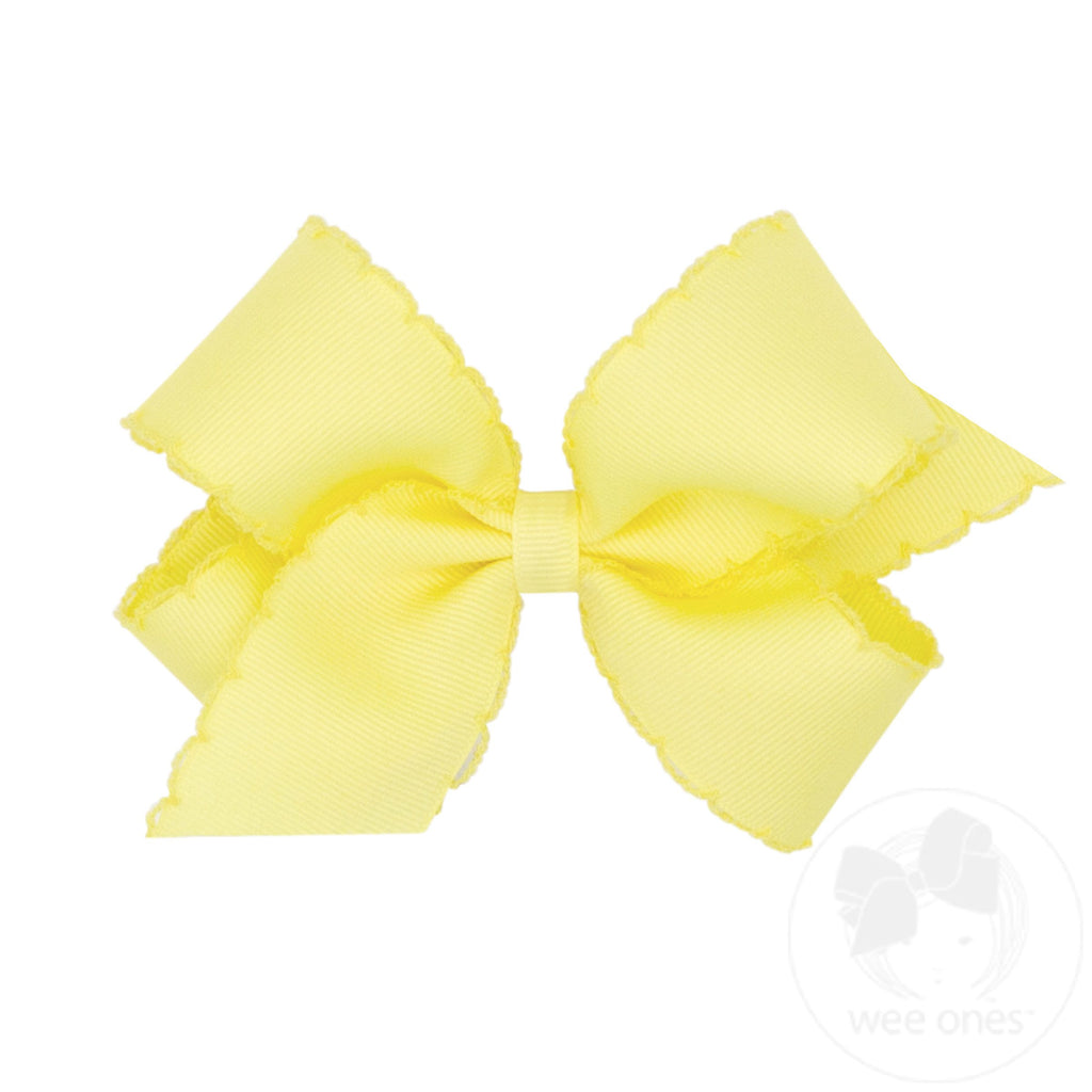 Medium Grosgrain Hair Bow with Matching Moonstitch Edge