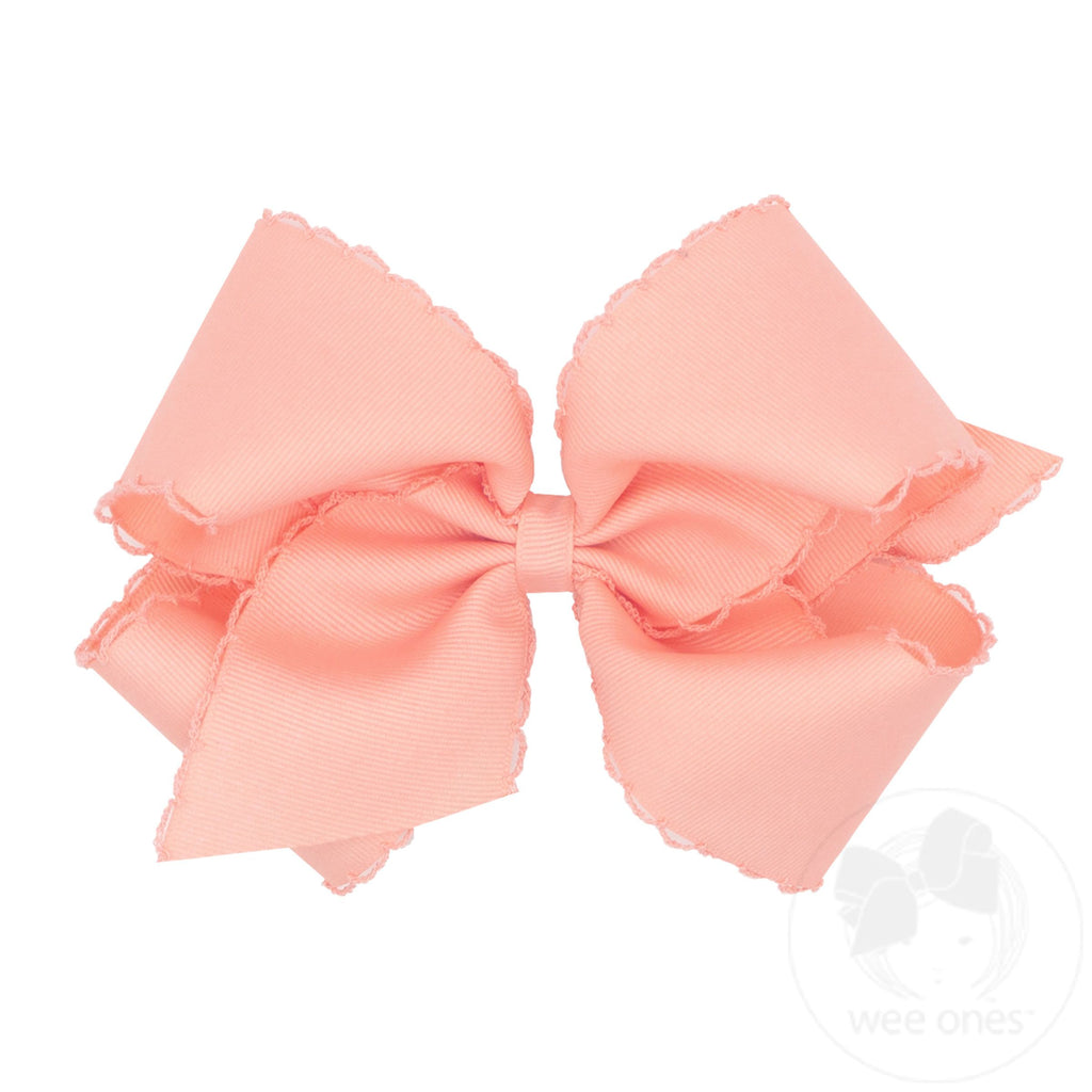 King Grosgrain Hair Bow with Matching Moonstitch Edge