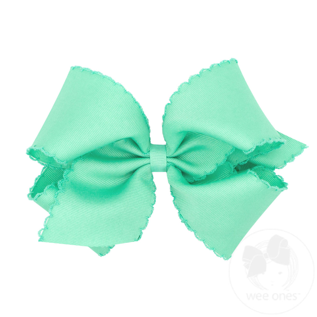 King Grosgrain Hair Bow with Matching Moonstitch Edge