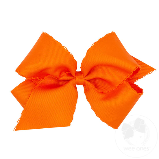 King Grosgrain Hair Bow with Matching Moonstitch Edge