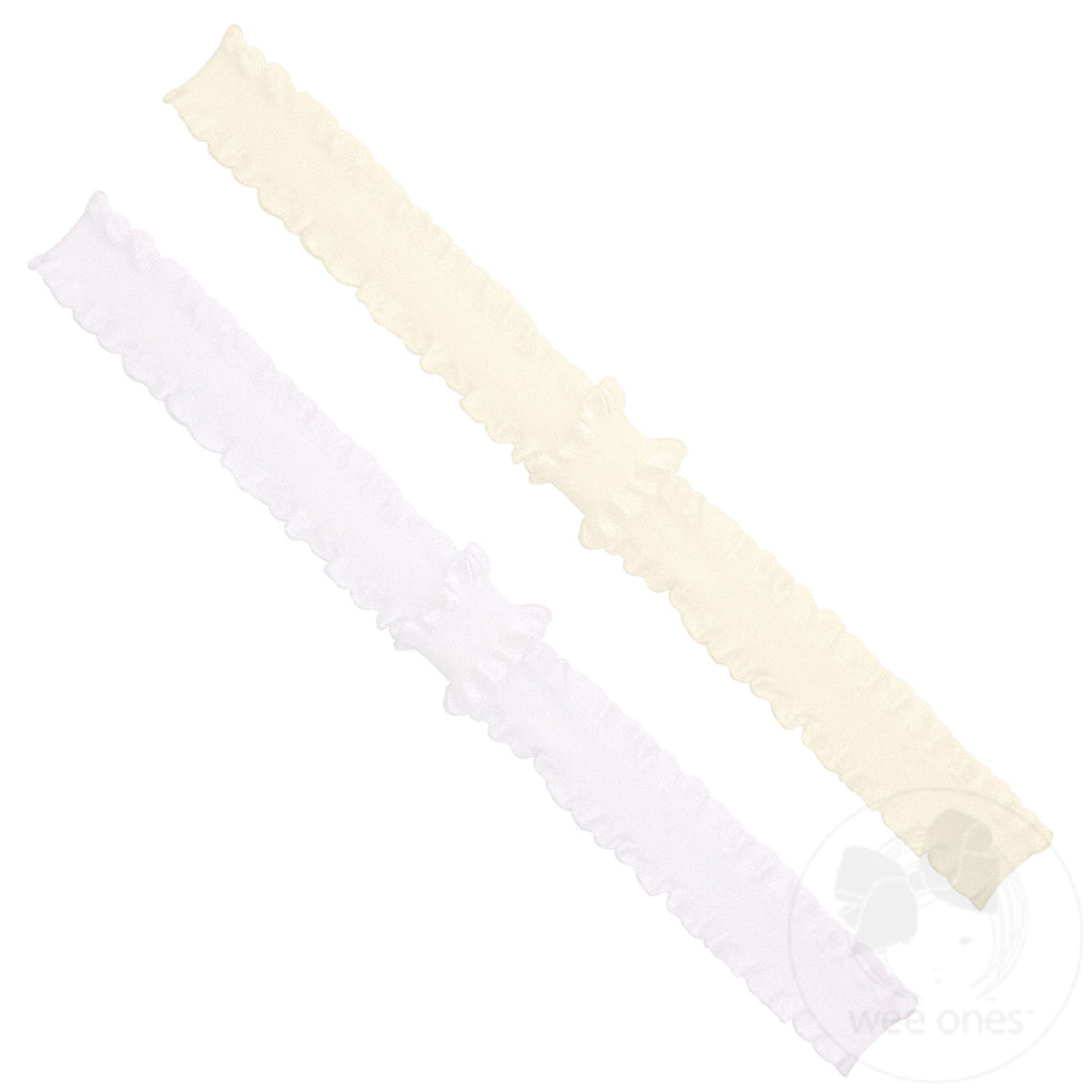 Add-A-Bow Stretch Ruffle Edge Girls Baby Bands - Two Pack