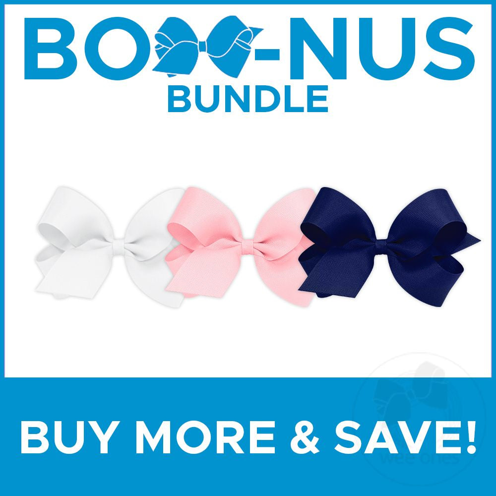 BUY MORE AND SAVE! 3 Large Classic Grosgrain Girls Hair Bows