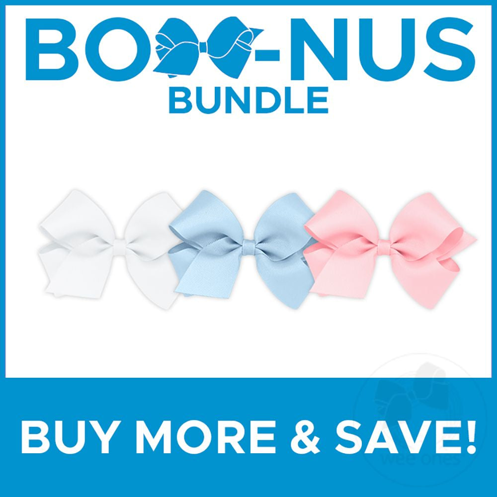 BUY MORE AND SAVE! 3 Medium Classic Grosgrain Girls Hair Bow