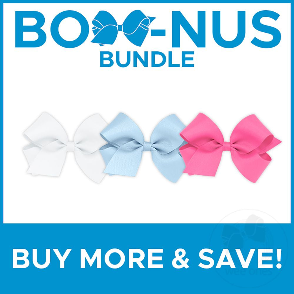 BUY MORE AND SAVE! 3 Medium Classic Grosgrain Girls Hair Bow