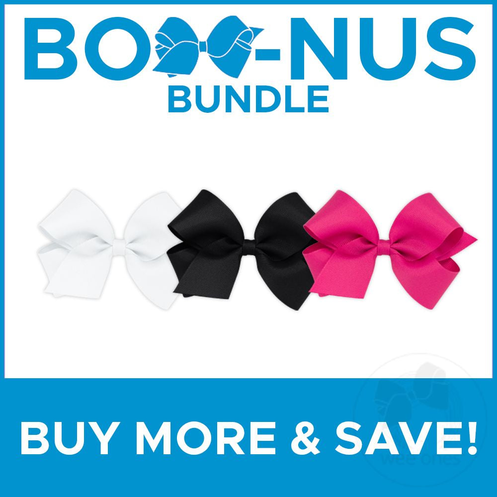 BUY MORE AND SAVE! 3 Medium Classic Grosgrain Girls Hair Bows