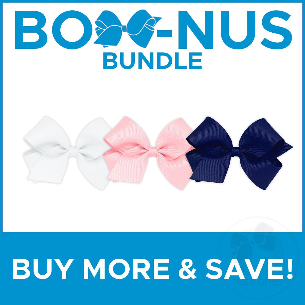 BUY MORE AND SAVE! 3 Medium Classic Grosgrain Girls Hair Bows