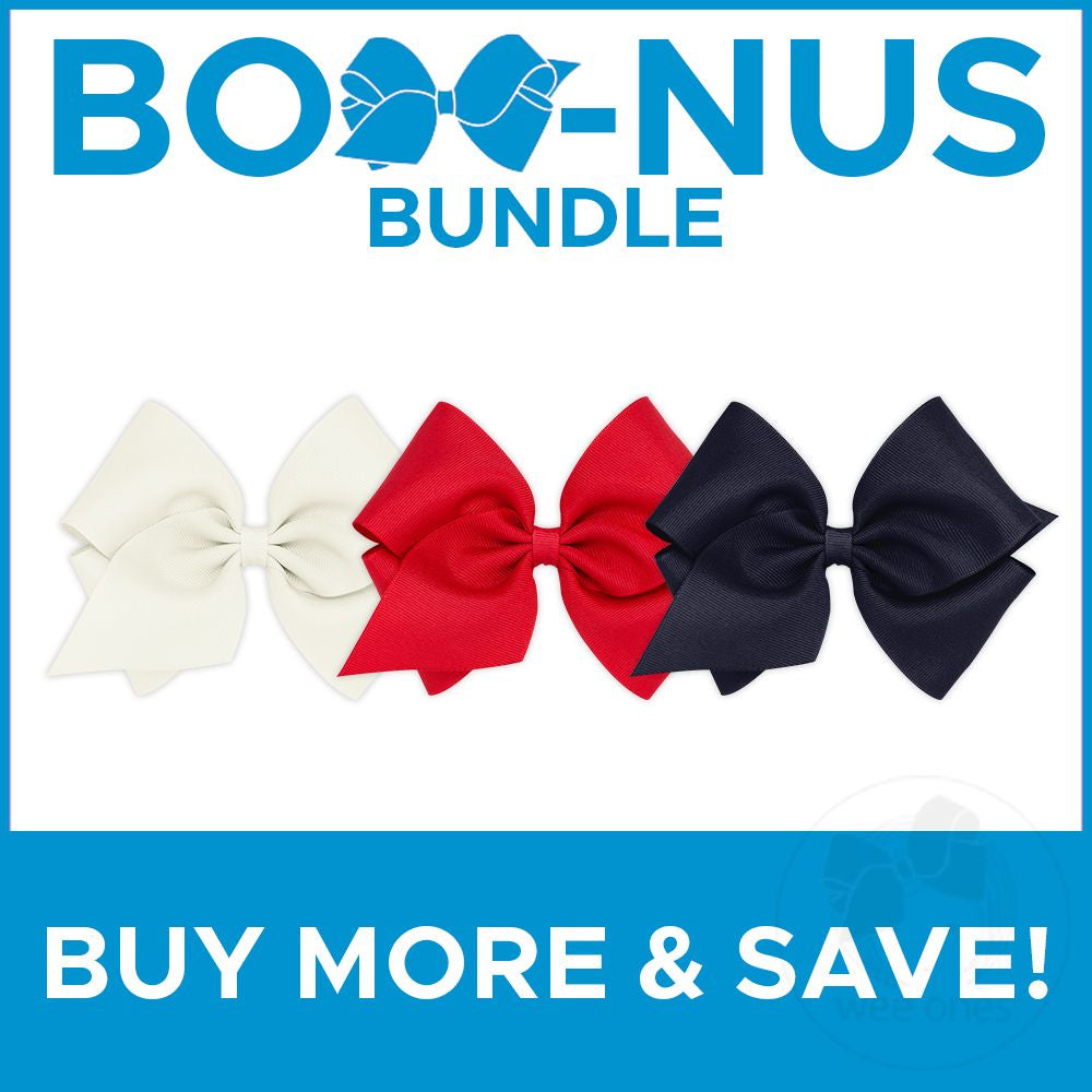 BUY MORE AND SAVE! 3 Mini King Classic Grosgrain Girls Hair Bows